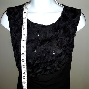 Long black gown with sparkling top details